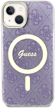Etui plecki Guess 4G MagSafe do Apple iPhone 14 Plus Purple (3666339127206)