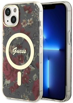 Панель Guess Flower MagSafe для Apple iPhone 14 Plus Хакі (3666339115609)