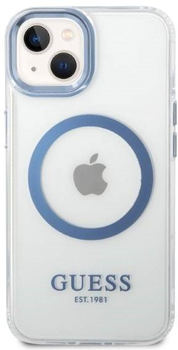 Etui plecki Guess Metal Outline Magsafe do Apple iPhone 14 Plus Blue (3666339069797)