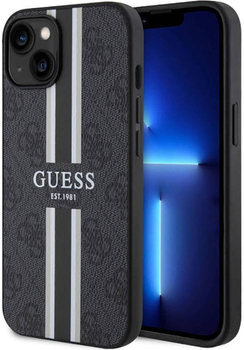 Панель Guess 4G Printed Stripes MagSafe для Apple iPhone 14 Чорний (3666339119676)