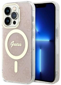 Панель Guess 4G MagSafe для Apple iPhone 14 Pro Max Рожевий (3666339118297)
