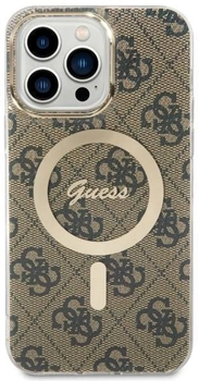 Панель Guess 4G MagSafe для Apple iPhone 14 Pro Max Коричневий (3666339126902)