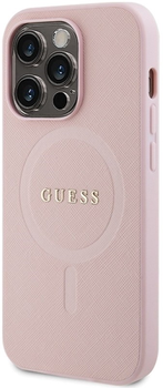 Etui plecki Guess Saffiano MagSafe do Apple iPhone 14 Pro Max Pink (3666339156176)