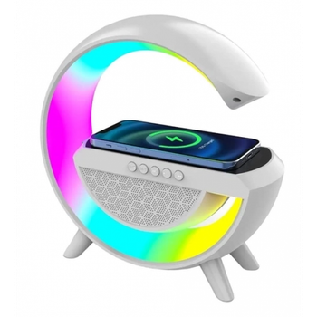 Настольная лампа с беспроводной зарядкой G-Smart BT 2301 Ночник лампа с будильником и Bluetooth колонкой 3W