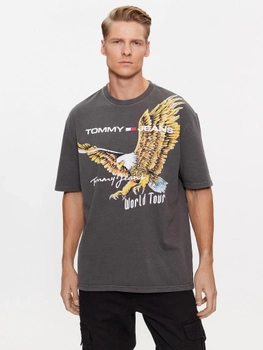 Koszulka męska bawełniana Tommy Jeans DM0DM17737 M Grafitowa (8720644975442)