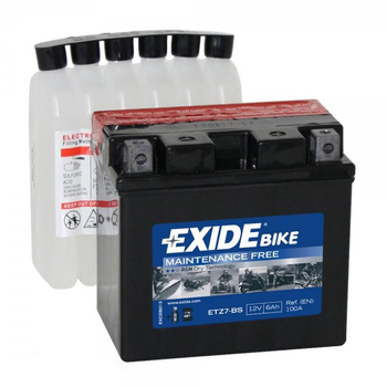 Мото аккумулятор 6Ач 100А "+" справа EXIDE, ETZ7-BS