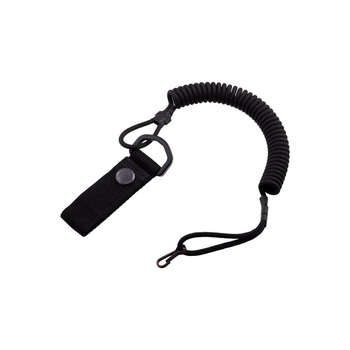Тренчик-карабін шнур страхувальний кручений шнур спіральний паракорд чорний 971 MS