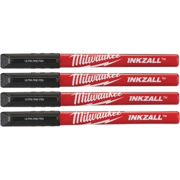 Набор маркеров Milwaukee Fine Tip INKZALL черный, 4шт (48223164)