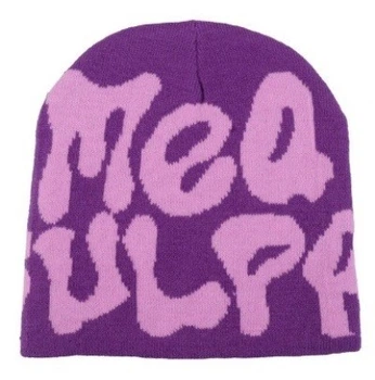 Шапка Mea Culpas Beanie Bonnet Y2k K-pop Gorros фіолетова