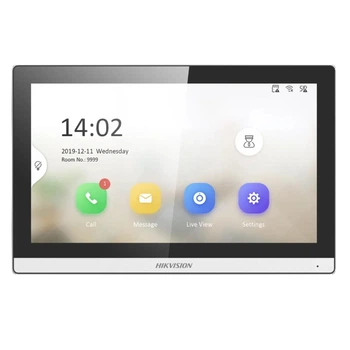 IP-відеодомофон Hikvision DS-KH6350-WTE1 чорний із сріблястим