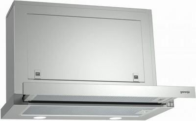 Вытяжка встроенная Gorenje /60 см/3 скорости/578 куб.м/час/нержавейка (BHP623E8X)