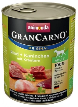 Mokra karma Animonda Gran Carno Adult z wołowiną, królikiem i ziołami 800 g (4017721827676)