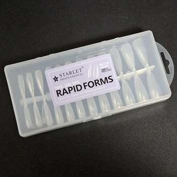 Типсы гелевые для наращивания ногтей Starlet Professional Rapid Forms 240 шт., стилет, прозрачные матовые