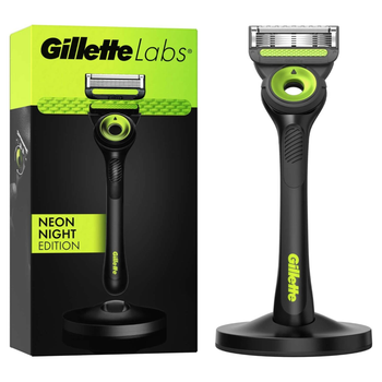 Станок для бритья мужской (Бритва) Gillette Labs 5 лезвий c 1 сменным картриджем и магнитной подставкой Черный