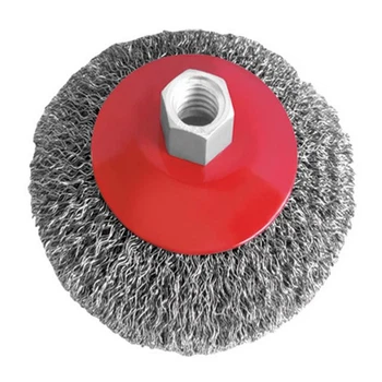 Щетка конусная 115 мм, для УШМ, М14 (витая проволока) Intertool
