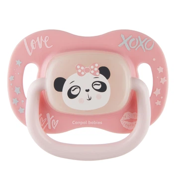 Пустышка силиконовая симметричная EXOTIC Панда Canpol babies 6-18 мес (5901691870208)