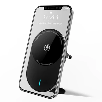 Магнитный автодержатель с беспроводной зарядкой 15 Вт Magnetic Car EP08 для Iphone 12/14 и Samsung