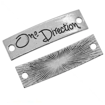 Коннектор-пластина металлический One Direction, 39х11 мм, Античное серебро, 1 шт (KON-010891) Polimex