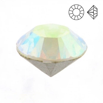 Стразы стеклянные конусные SS7 (2,2 мм), Белые AB, 10 шт (STR-002238) Polimex
