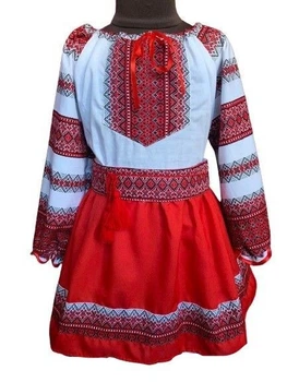 Вишиванка костюм на дівчину "Ганнуся"10років140см№17Червоний