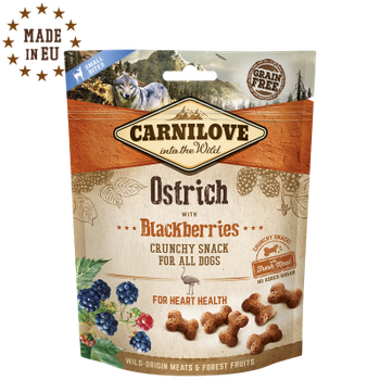 Ласощі для собак Carnilove Ostrich with Blackberries для серця, 200г