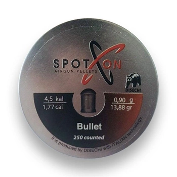 Кулі для пневматики Spoton Bullet 0,9 гр. кал.4.5мм 250шт (050844)