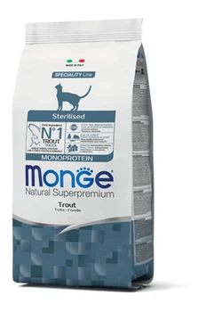 Сухой корм MONGE Cat Mono Protein Sterilised с форелью для стерилизованных кошек, 1.5 кг