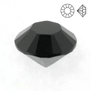 Стразы стеклянные конусные SS6 (2,0 мм), Черные, 10 шт (STR-009706) Polimex