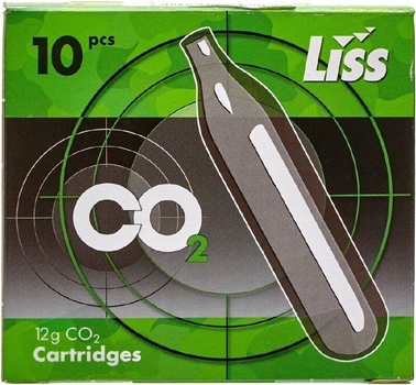 Баллон CO2 Liss баллончики для пневматики 12g 10 шт/уп (030741)