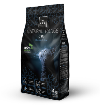 Сухий корм для дорослих котів Rex Natural Range Cats Chicken&Rice з куркою, 4 кг