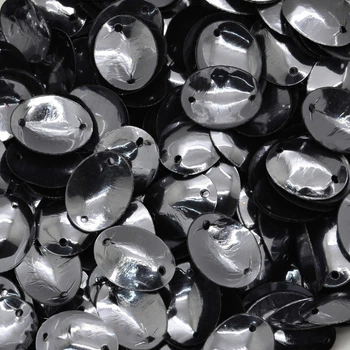 Пайетки Индия овальные, 14х11 мм, Мокрый асфальт, 5 г (PAI-038081) Polimex