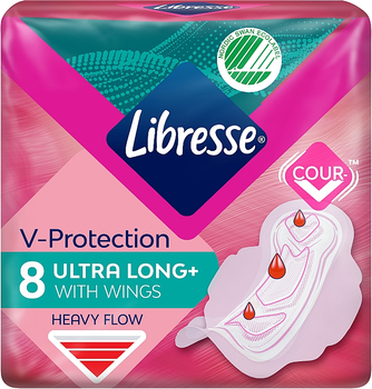 Гігієнічні прокладки Ultra Long з крильцями, подовжені, 8шт - Libresse Ultra Thin Super Soft 8шт (794256-26243)