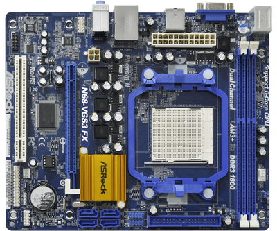 Материнська плата AsRock N68-VGS3 FX (N68-VGS3 FX) (sAM3, GeForce 7025, Micro-ATX) Б/в