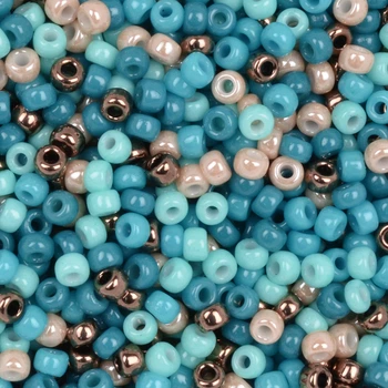 Бисер японский Miyuki круглый RR 8/0 №mix31, Бирюзовый, 5 г (BIS-049831)