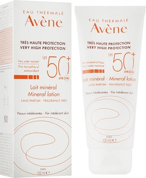Солнцезащитный лосьон с минеральным экраном - Avene Very High Protection Mineral Lotion SPF 50+ 100ml (345969-21980)