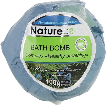 Бомба для ванн, зелена - Nature Code Healthy Breathing Bath Bomb 100g (861067-29822)