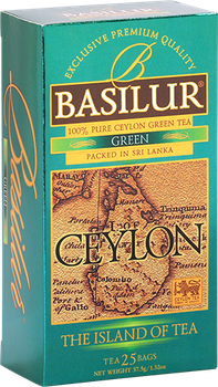 Чай Basilur Зелений (Острів Цейлон) зел. 25*1,5г