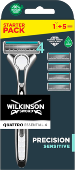 Станок Wilkinson Sword Quattro Sensitive + 4 змінні картриджі (4027800299805)
