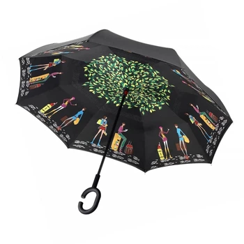 Зонт Up-Brella Picasso обратного сложения отличный дизайн эргономичная ручка двойной купол