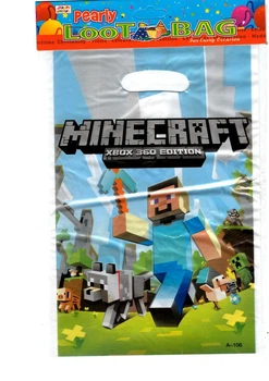 Подарункові Пакети Майнкрафт Minecraft 16х25см 10шт Блакитний