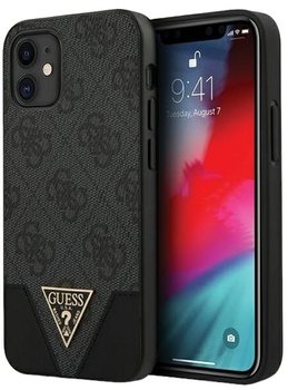 Etui plecki Guess 4G Triangle Collection do Apple iPhone 12 mini Grey (3700740480311)