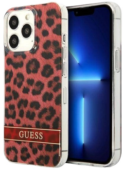 Etui plecki Guess Leopard do Apple iPhone 13/13 Pro Red (3666339047429)