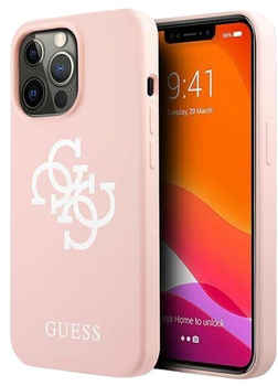 Панель Guess Silicone Logo для Apple iPhone 13/13 Pro Pink (3666339024338)
