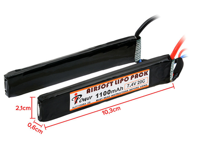 Аккумулятор Li-Po 1100mAh 7,4V 20C - Deans [IPower] (для страйкбола)