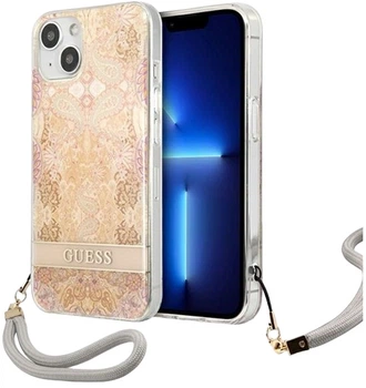 Панель Guess Flower Strap для Apple iPhone 13 mini Gold (3666339040512)