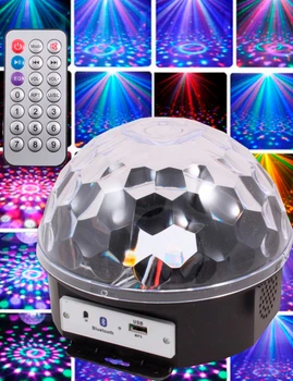 Дискошар Светодиодный Magic Ball Чёрный с пультом д/у c Bluetooth LED с мини флешкой