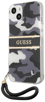 Etui plecki Guess Camo Strap Collection do Apple iPhone 13 mini Black (3666339023119)