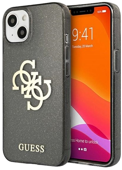 Панель Guess Glitter 4G Big Logo для Apple iPhone 13 mini Black (3666339024390)