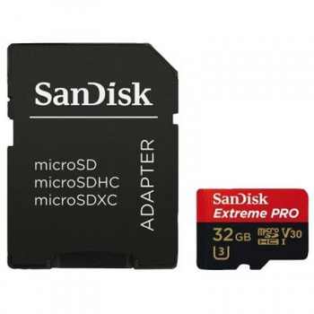 Карта памяти SanDisk 32GB microSD class 10 V30 A1 UHS-I U3 4K Extreme Pro (SDSQXCG-032G-GN6MA) (160092)