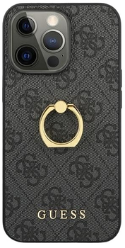 Etui plecki Guess 4G with Ring Stand do Apple iPhone 13 Pro Max Grey (3666339023942)